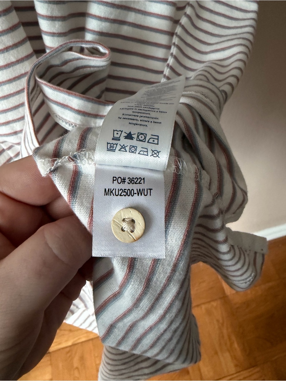 Faherty Men's Walnut Stripe Sunwashed Cotton Polo Shirt Size Large - Picture 8 of 8